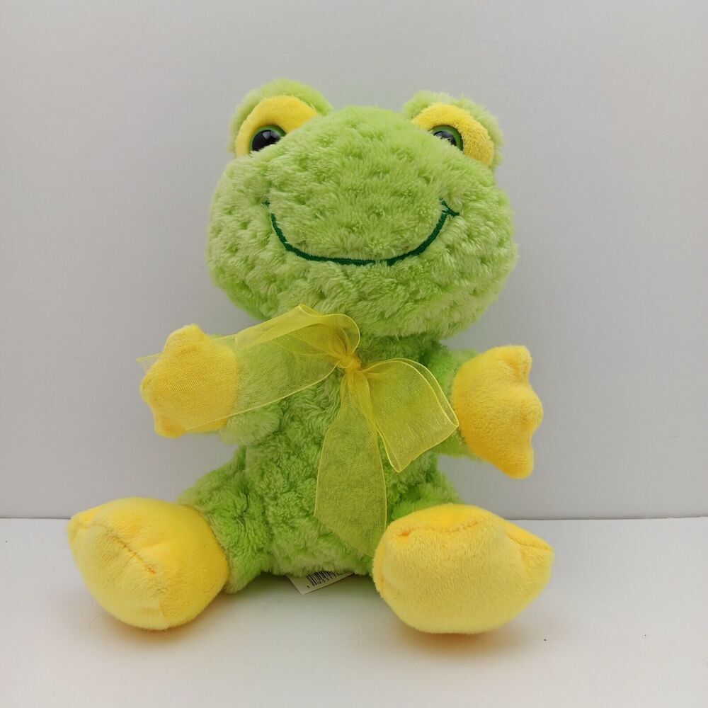 Way To Celebrate Easter Farm Friends Frog Plush Stuffed Animal Green Yellow 7.5”